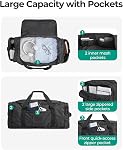 BAGSMART Foldable 60L Large Duffle Bag for Travel, 4 in 1 Travel Duffel Backpack, Water Resistant Carry on Bag for Weekender Trip, Gray