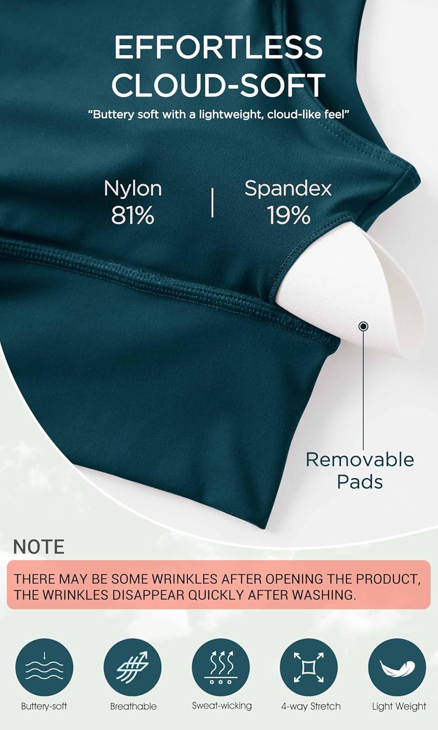 ODODOS Women's Longline U-Back Sports Bra V-Neck Padded Yoga Workout Wirefree Tank Top - Image 6