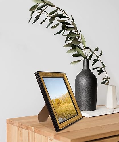 Miniatura 8 de Golden State Art, 8 x 10 oro antiguo con marco de color negro Soporte de caballete, colgador de dientes de sierra Exhibición de paisaje, retrato