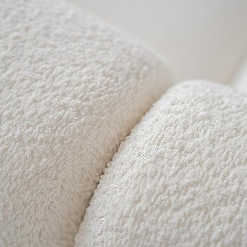 Miniatura 7 de Acanva Moderno sofá modular curvo para sala de estar, sofá modular minimalista y cómodo de tela boucle para apartamento, oficina en casa, 114