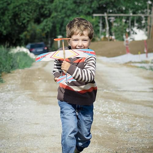 Miniatura 5 de 10 unidades de banda de goma impulsada avión modelo avión madera kits de lanzar planeador juguete para deportes al aire libre juguete y niños