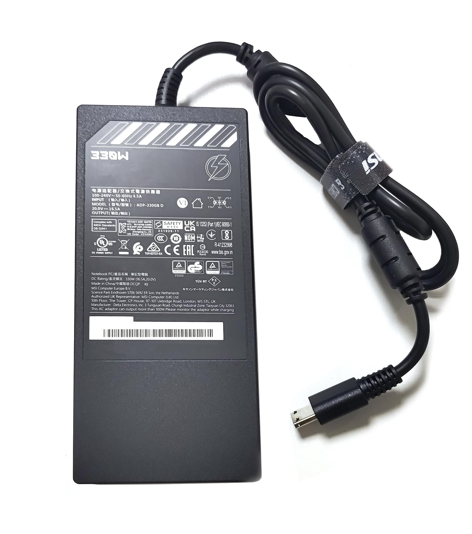 (USB) ADP-330GB D 330W 20V/16,5A Zasilacz Ładowarka do Laptopa do MSI Raider GE78HX 14VIG-600US RTX4090 GE68HX 14VIG 14VHG Titan GT77HX 13VI-042US Vector 16 HX 17 HX Rozmiar XS: