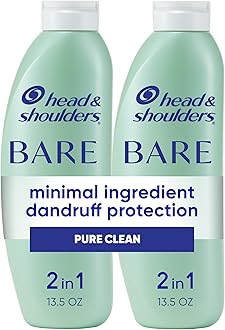 Head & Shoulders BARE 2-in-1 Dandruff Shampoo And Conditioner Twin Pack, Pure Clean, Sulfate-Free, Silicone-Free, Dye-Free, Eco-Friendly Bottles, Safe for All Hair Types, 13.5 Fl Oz Each (Set of 2)