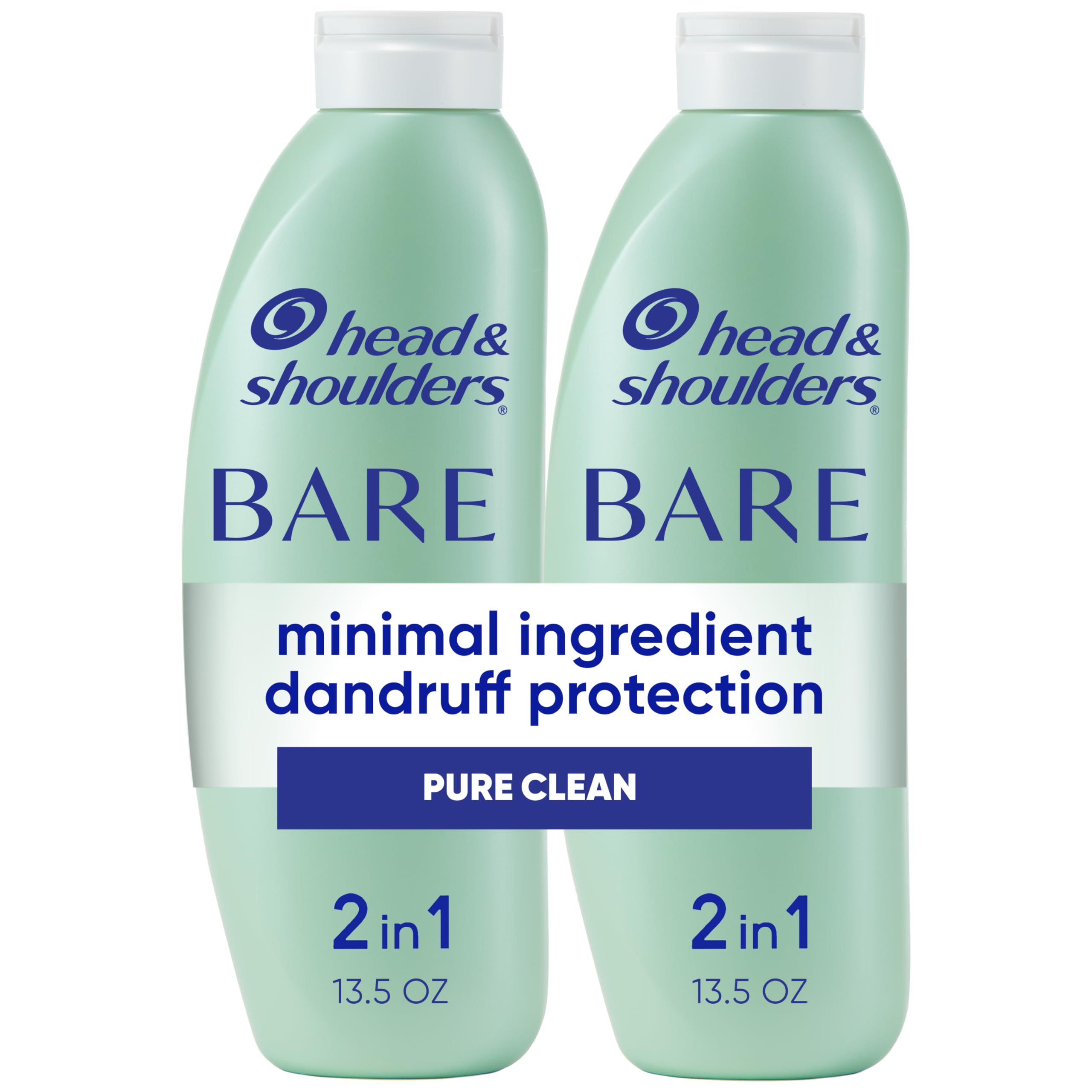 Head & Shoulders Anti-Dandruff Shampoo and Conditioner, BARE Pure Clean 2-in-1 Twin Pack, 1% Pyrithione Zinc, Scalp Care, Sulfate-Free, Silicone-Free, 13.5 fl oz Each