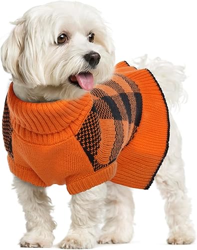 Lelepet Vestido suéter para perro, suéter para perros pequeños para niñas, suéteres de cuello alto para perros pequeños, suéter de Navidad para