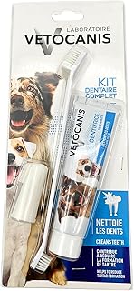 Vetocanis Bio00068 Dental Care Set for Dogs with Toothbrush, Toothpaste and Massage Brush, Biscuit Flavour, 1 Piece (Pack of 1) product image
