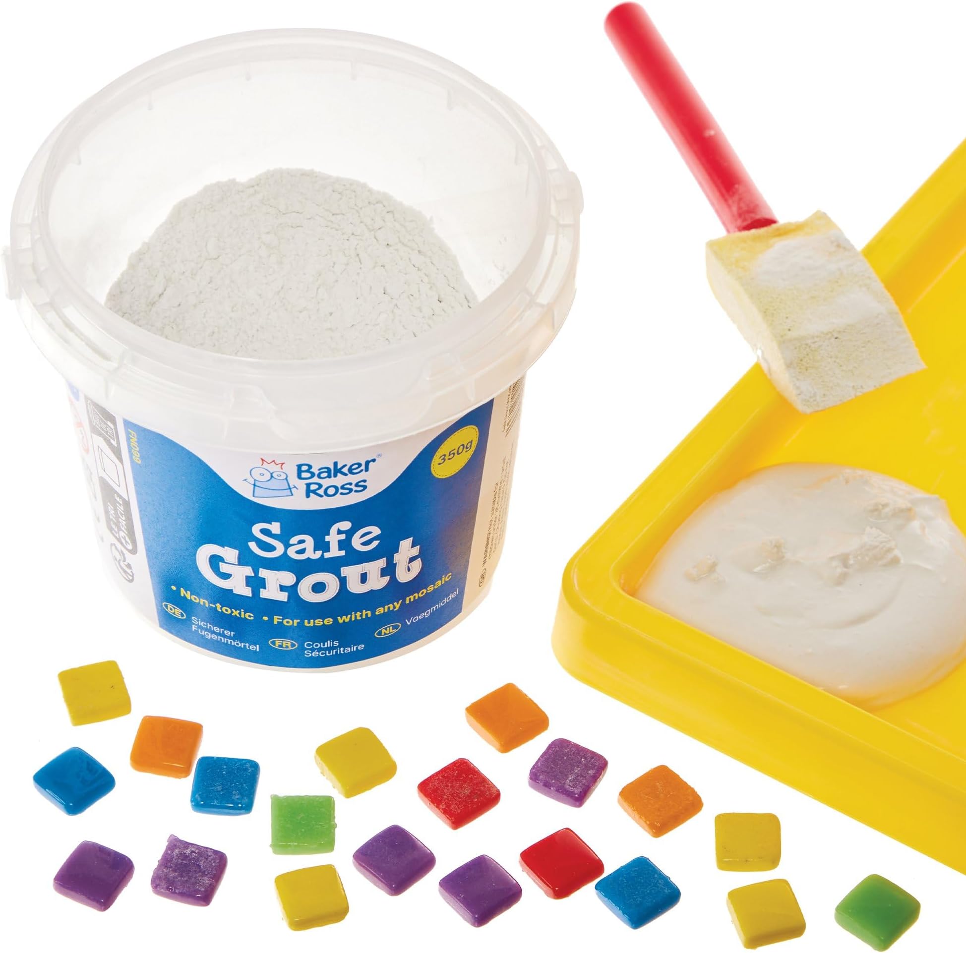 Baker Ross FN099 Safe Grout - 1 Tub, 350g, Mosaic Grout, Tile Craft, Craft Adhesive