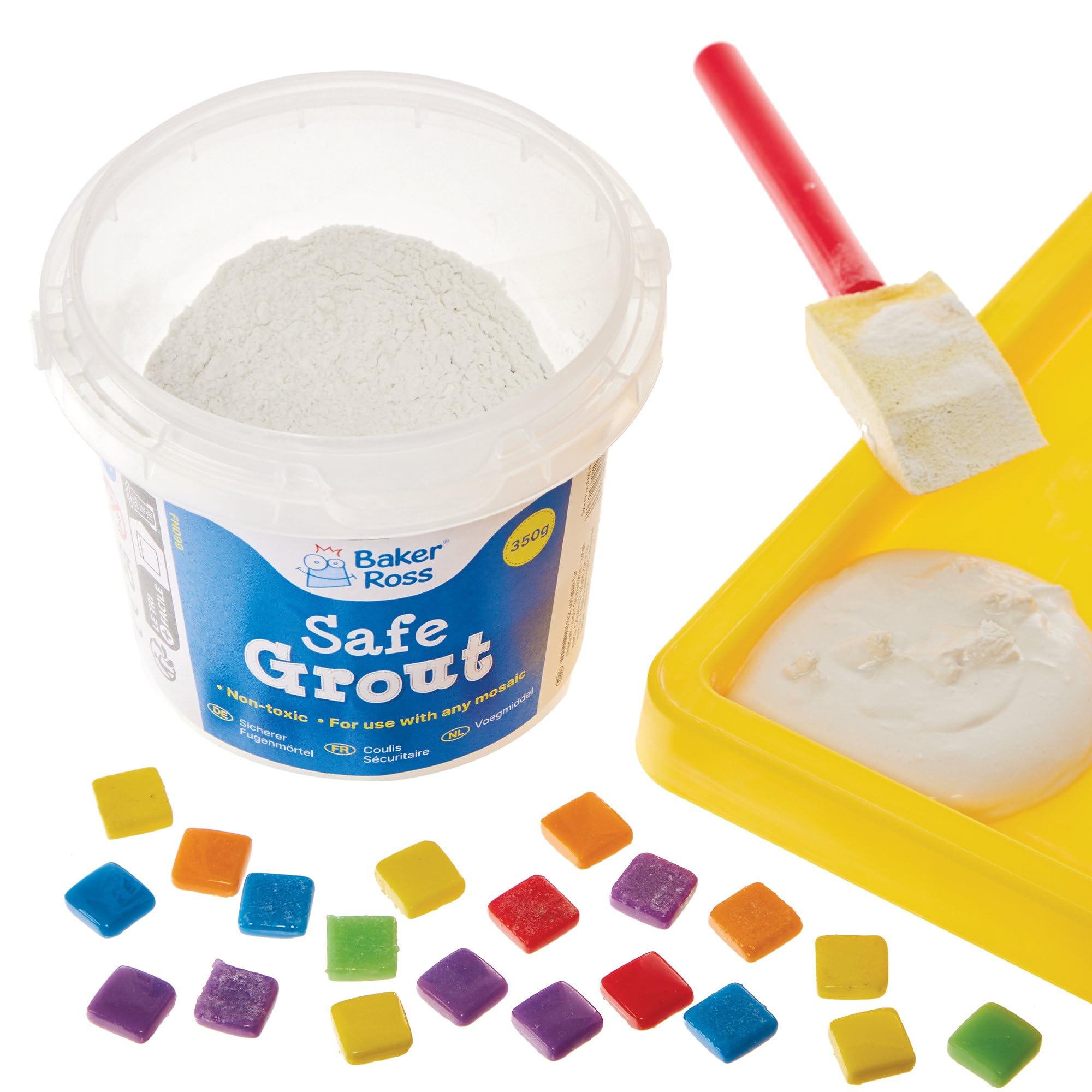 Baker Ross FN099 Safe Grout - 1 Tub, 350g, Mosaic Grout, Tile Craft, Craft Adhesive