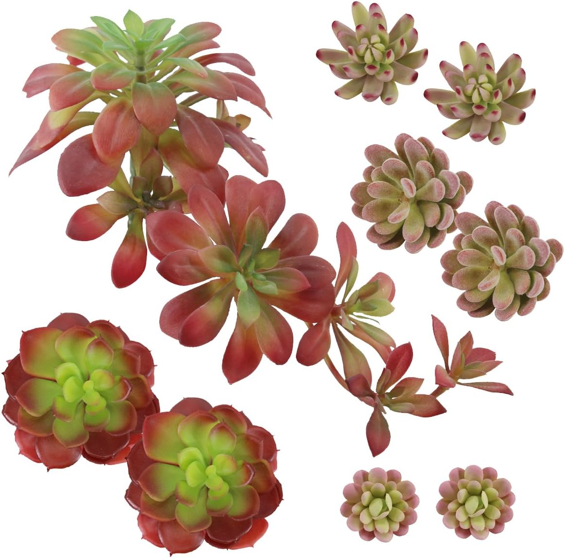 Greatflower DR207 Pack of 9 Artificial Succulents DIY Materials for Hotel or Desk Decor