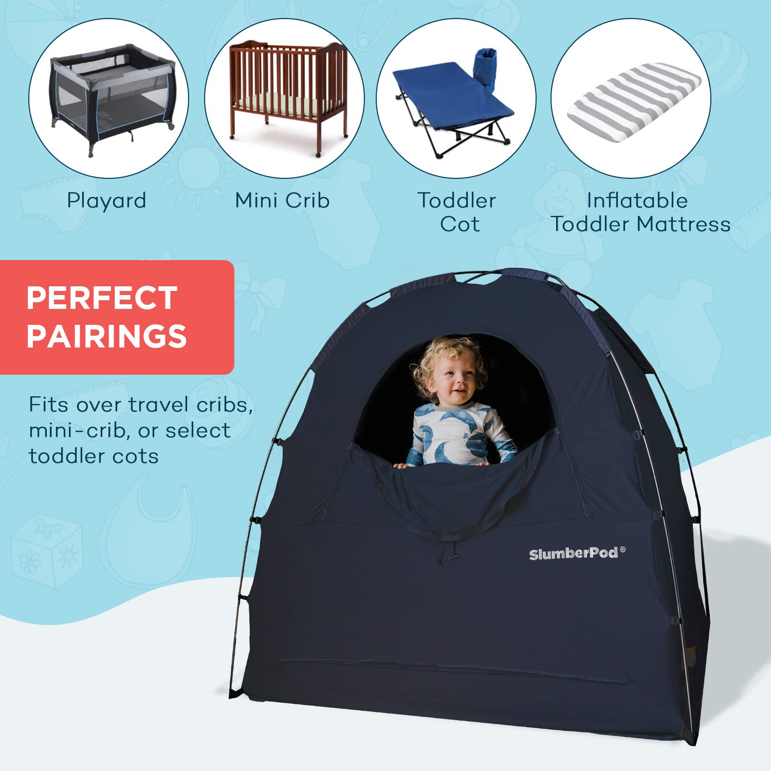 SlumberPod Portable Privacy Pod Blackout Canopy Crib