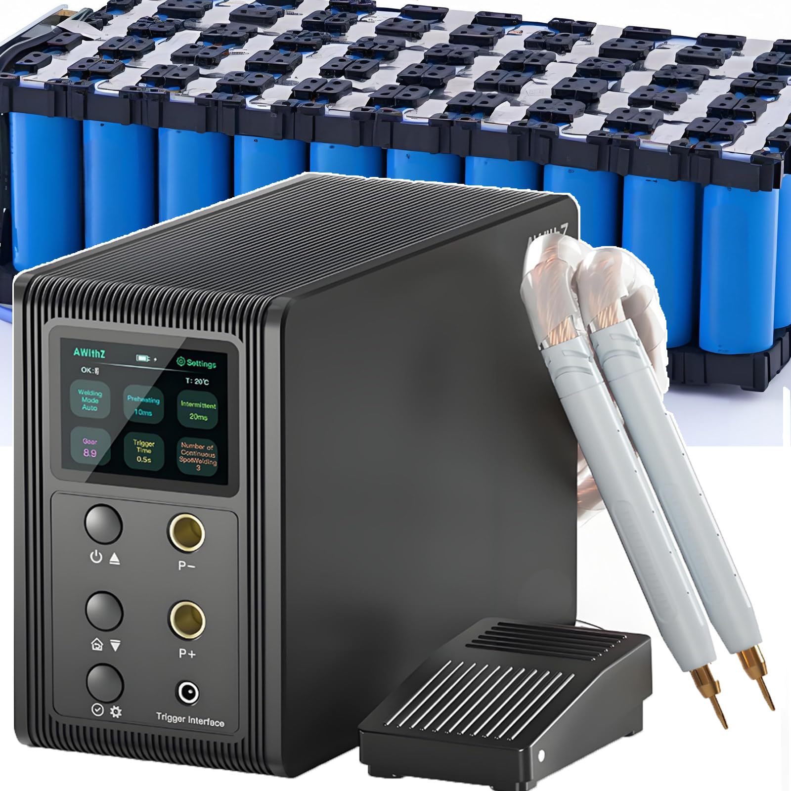 GYKOZY New Battery Welding Machine,Pro 14.6KW Capacitor Spot Welder - Dual Pulse/Auto-Foot Modes | 0.1s Fast Welding | Battery Packs & Dent Repair Tool
