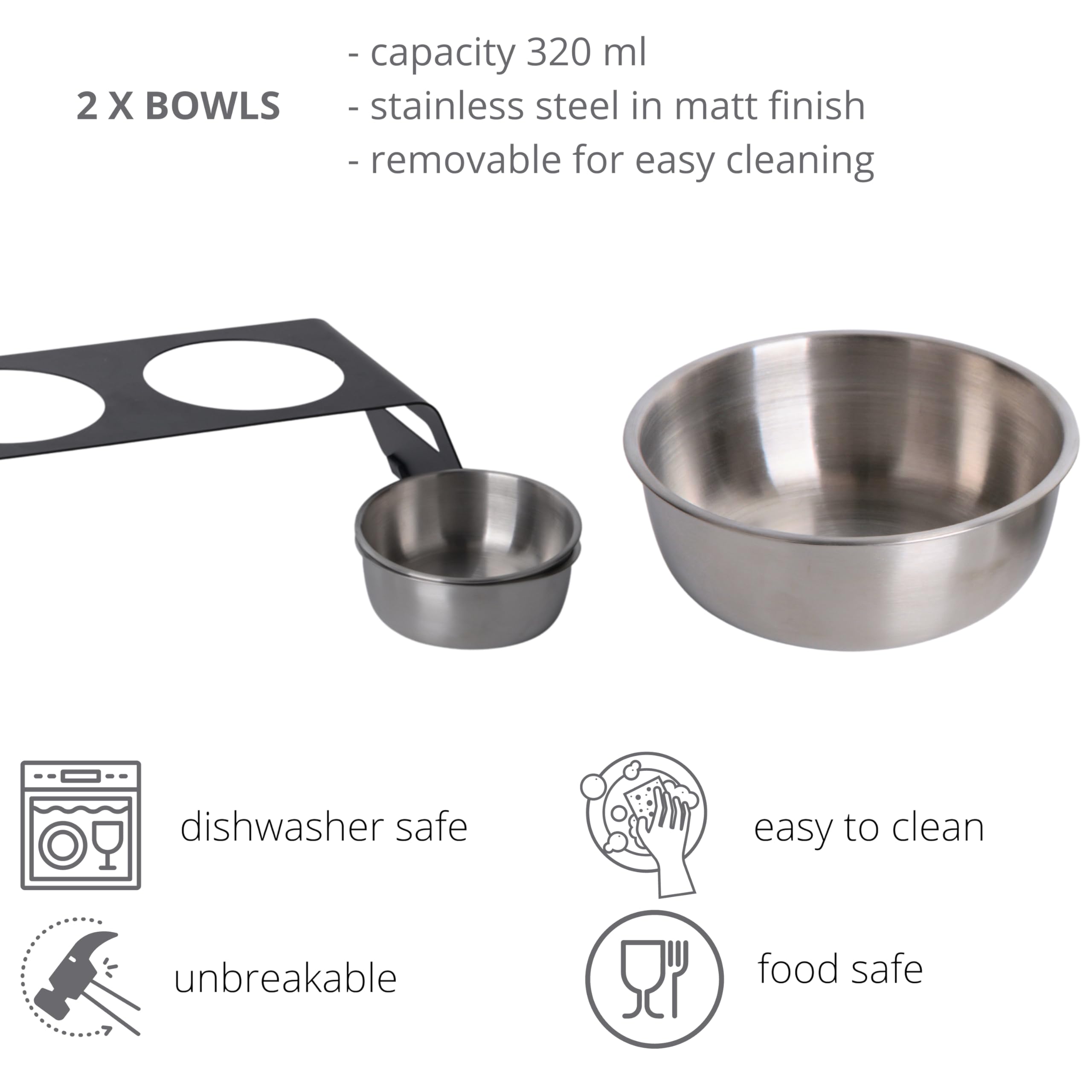 PETLINUS Elevated cat bowls, Ergonomic cat bowls with stand, Dog bowls for small dogs puppies and cats - Image 3