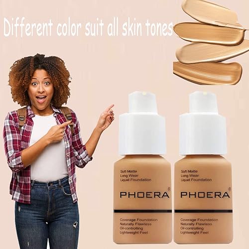 Miniatura 2 de Base PHOERA de cobertura completa, base corrector impecable, base de control de aceite mate, base hidratante de larga duración, cubierta líquida,