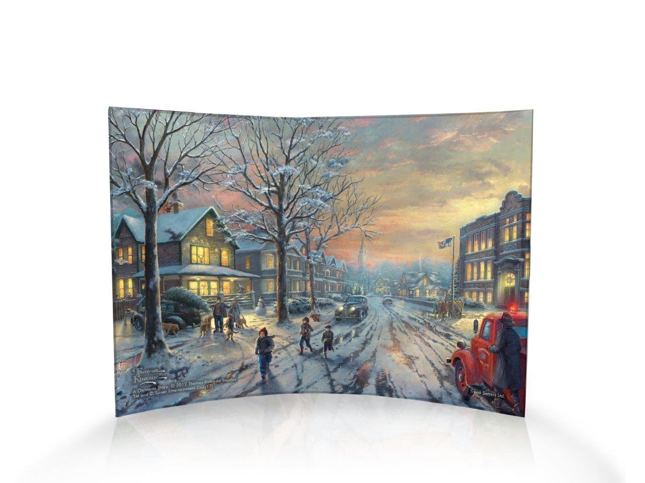 Impression acrylique incurvée de Noël sur la cheminée Thomas Kinkade