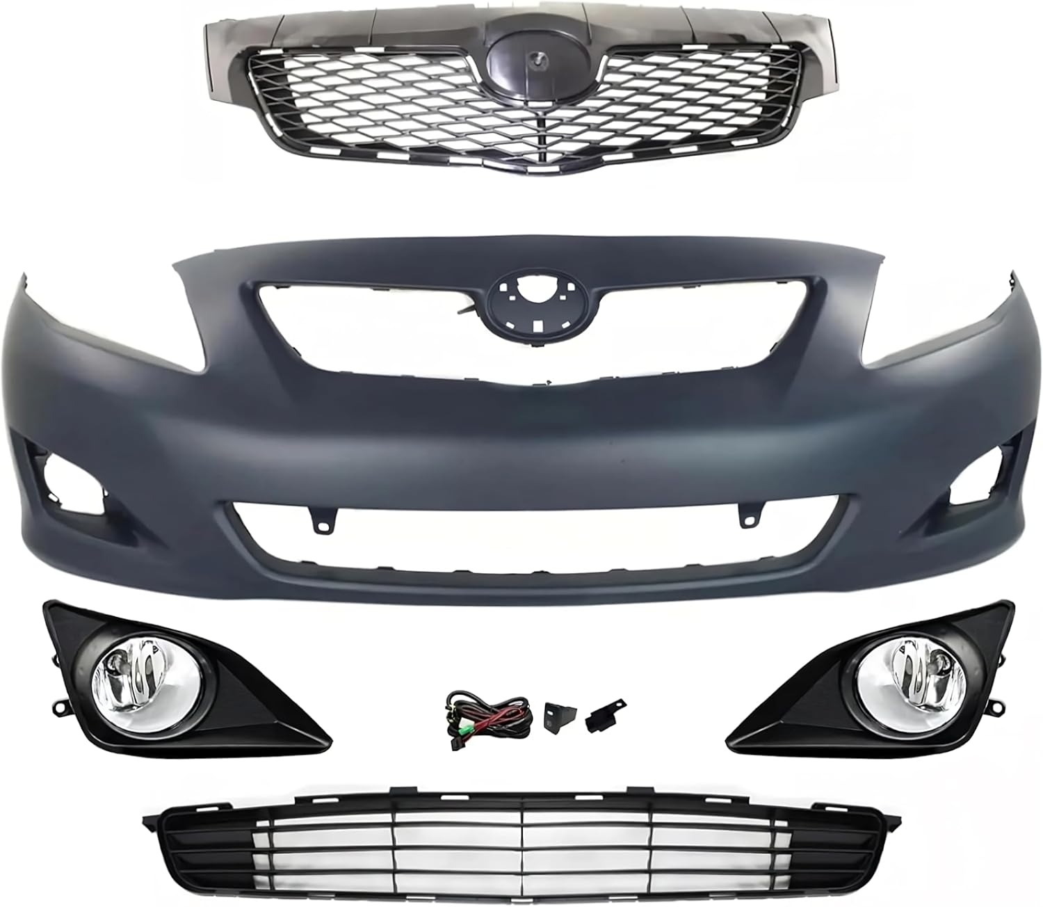 Front Bumper for 2009-2010 Toyota Corolla Base CE LE XLE Sedan 4-door, TO1000343