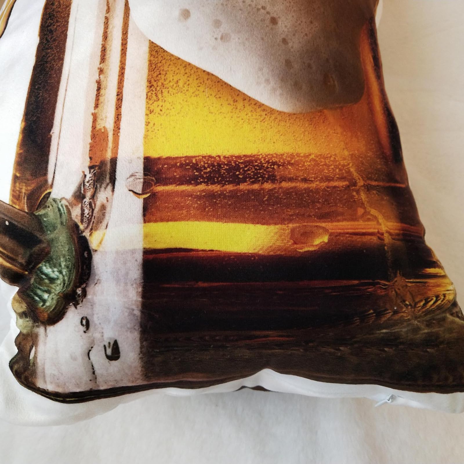 Bier-PlüSchtier Deko-Kissen,Simulation Bier Kissen, Lustiges PlüSchbier-Design,Dekokissen, Bierkissen GefüLltes, FüR Freunde Und Familie Weiches Langlebiges Material (40 * 25 cm,Bier)