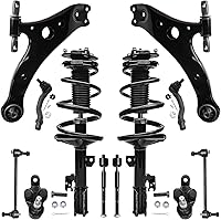 Vista 75 de Detroit Axle - Kit de puntales delanteros para Ford 2000-2004 Focus 2 puntales con muelle helicoidal 2 brazos de control inferiores con rótulas 2001