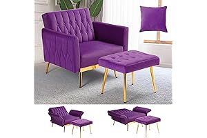 Luxurious Velvet Accent Chair with Ottoman for Comfort and Style