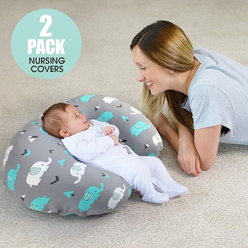 Miniatura 4 de BROLEX Fundas de almohada de lactancia para bebés paquete de 2 fundas suaves para almohadas de lactancia materna, tela cómoda, se adapta a almohadas