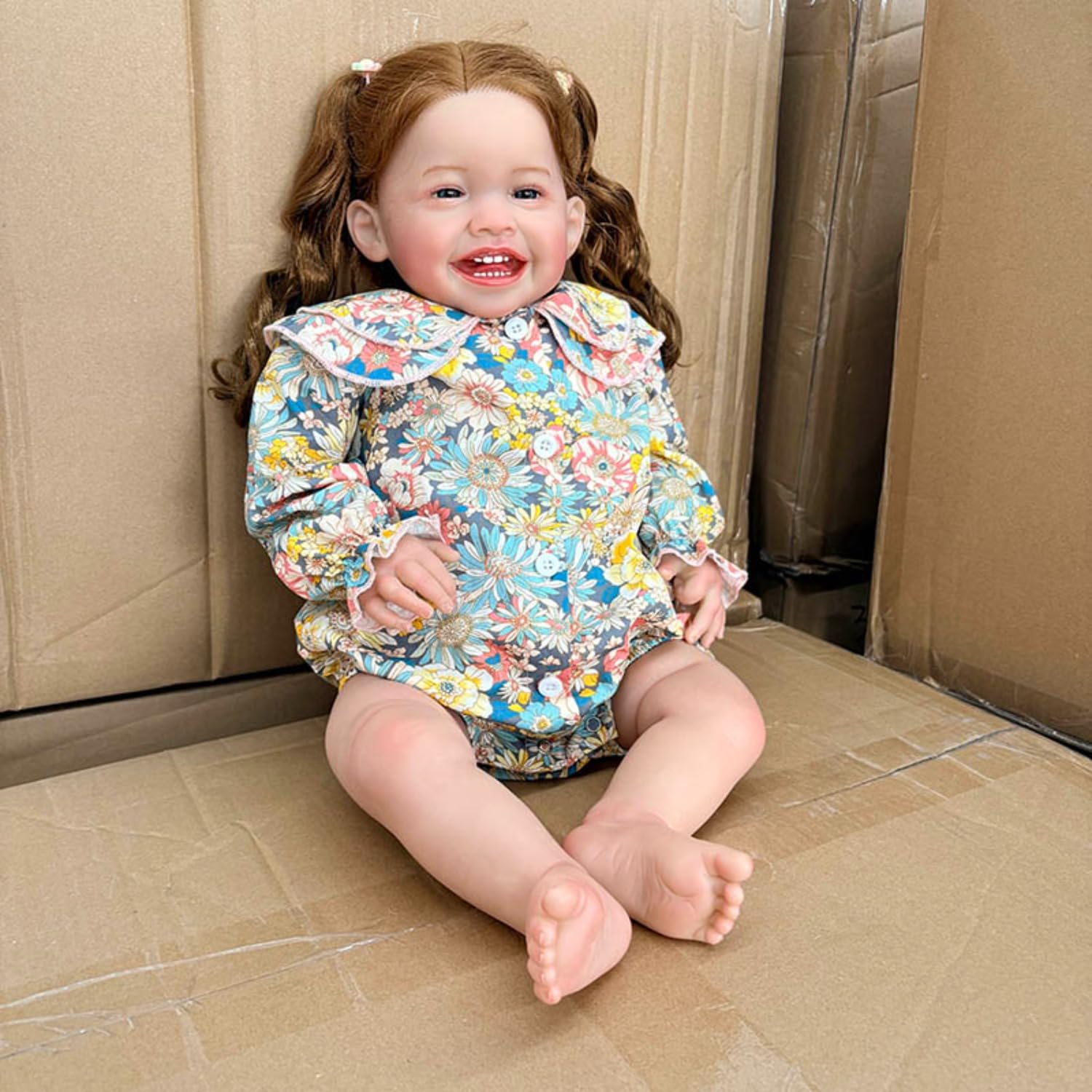 Lonian 24 cale Reborn Baby uśmiechnięte lalki dziewczynka Real Looking