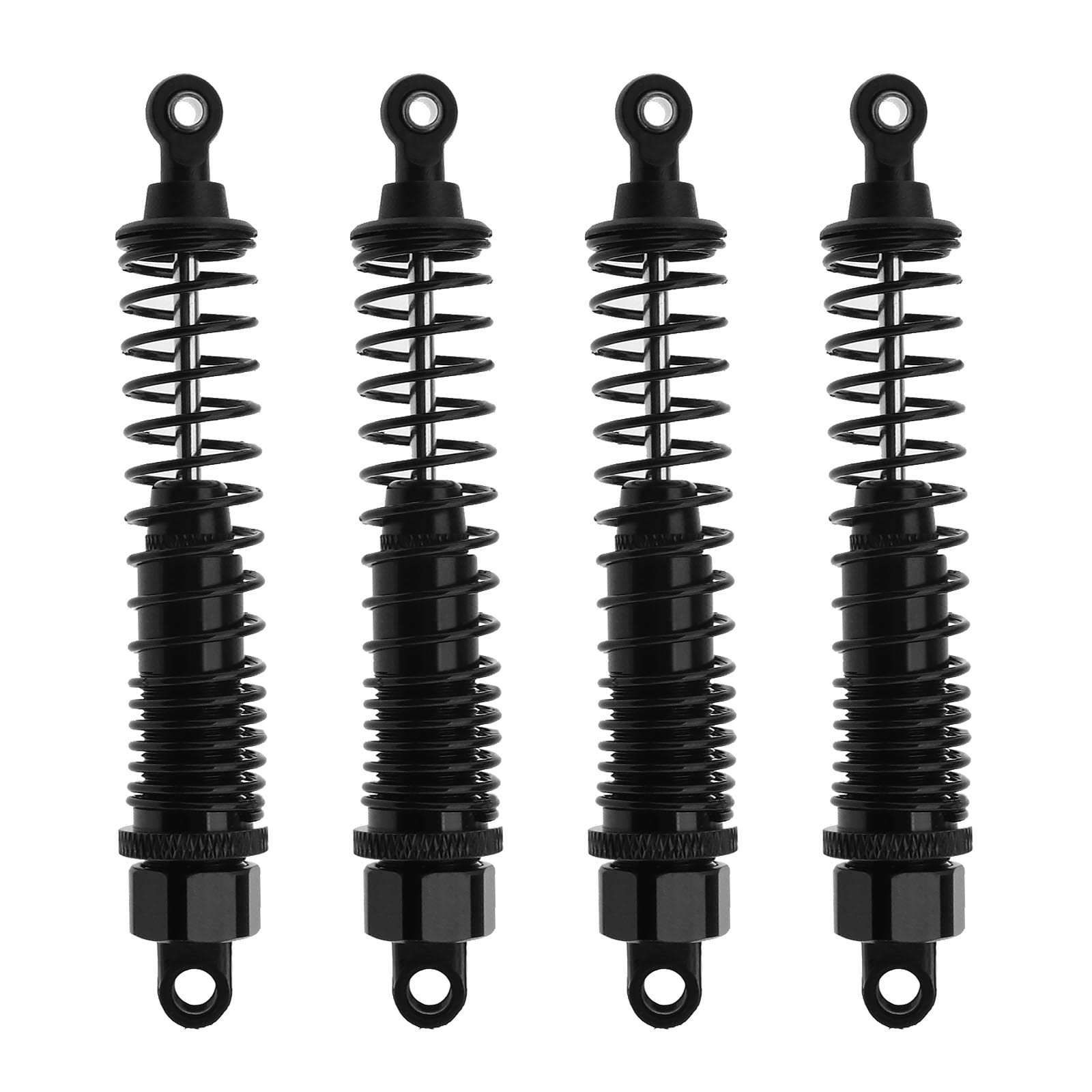 Lot De 4 Amortisseurs Métal 100 Mm – Pour Voiture 1/10 RC SCX10 TRX4 D90 Sakura – Noir