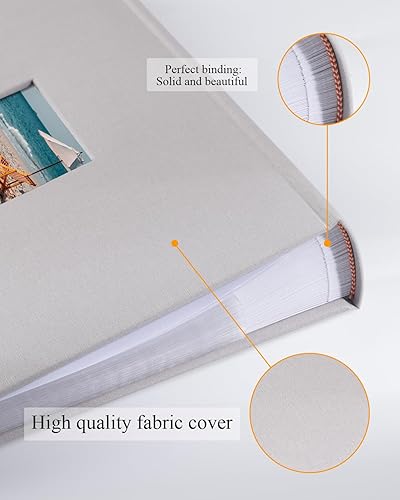 Miniatura 4 de Álbum de fotos de 4 x 6 con capacidad para 402 fotos con bolsillos deslizantes para notas, cubierta de lino, álbumes de fotos con espacio de