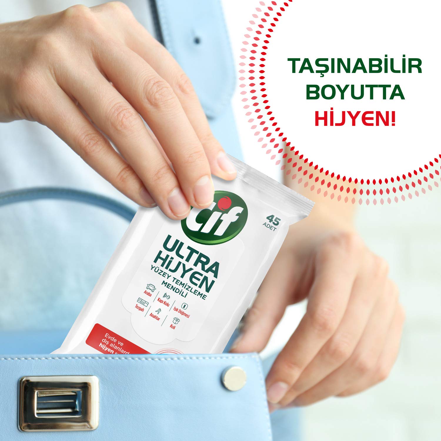 Cif Ultra Hijyen Yüzey Temizleme Mendili 1 Paket(1 x 45 Adet)
