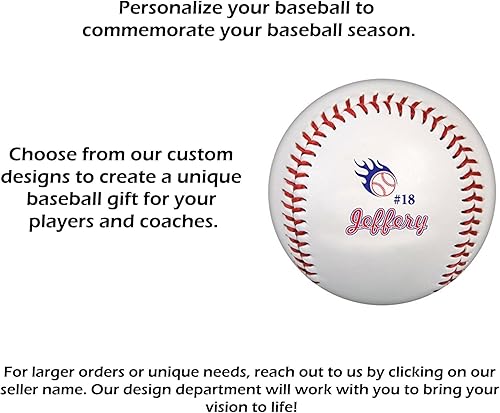 Vista 3 de Pelotas de béisbol personalizadas, tamaño oficial: elige entre 15 diseños o sube una foto o logotipo de empresa