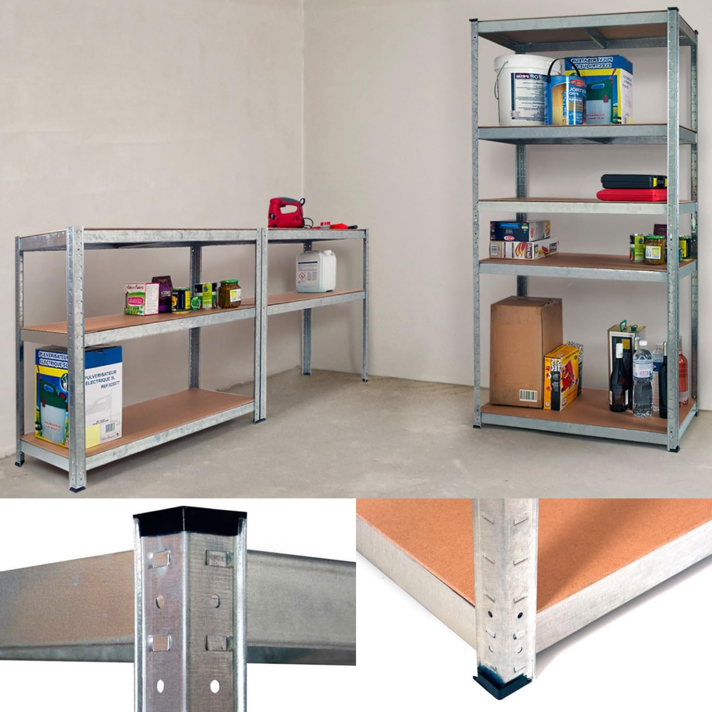 Probache - Etagère modulable Charges Lourdes en métal 5 Plateaux
