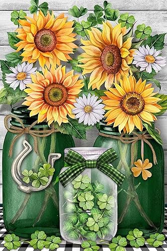 Rompecabezas de 1000 piezas para adultos, adolescentes, girasoles, tarros de masón, día de San Patricio, juguetes educativos, rompecabezas