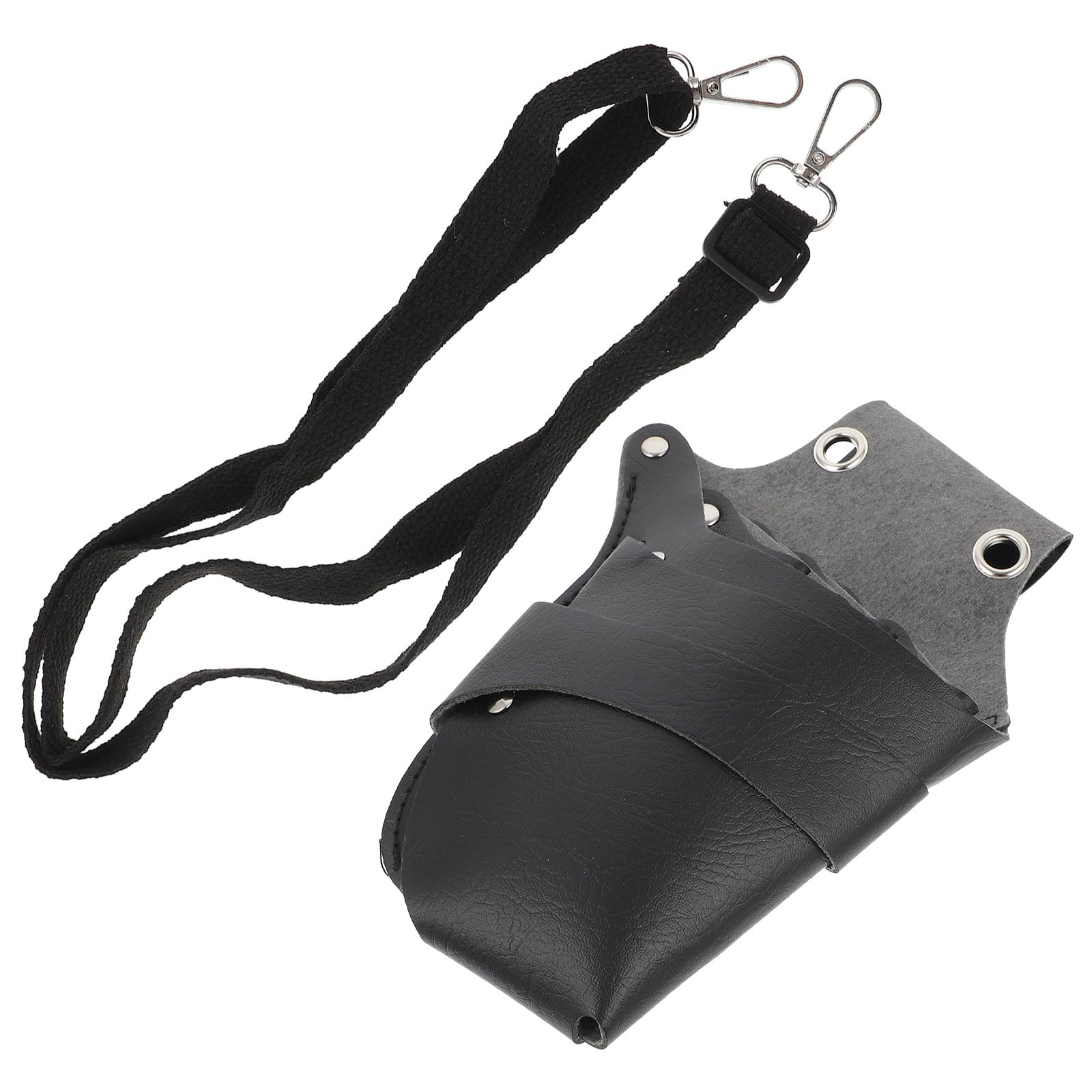 Marsupio Porta Forbici Parrucchiere Professionale in Pelle Pu Nero, Leggero e Portatile, per Saloni di Bellezza