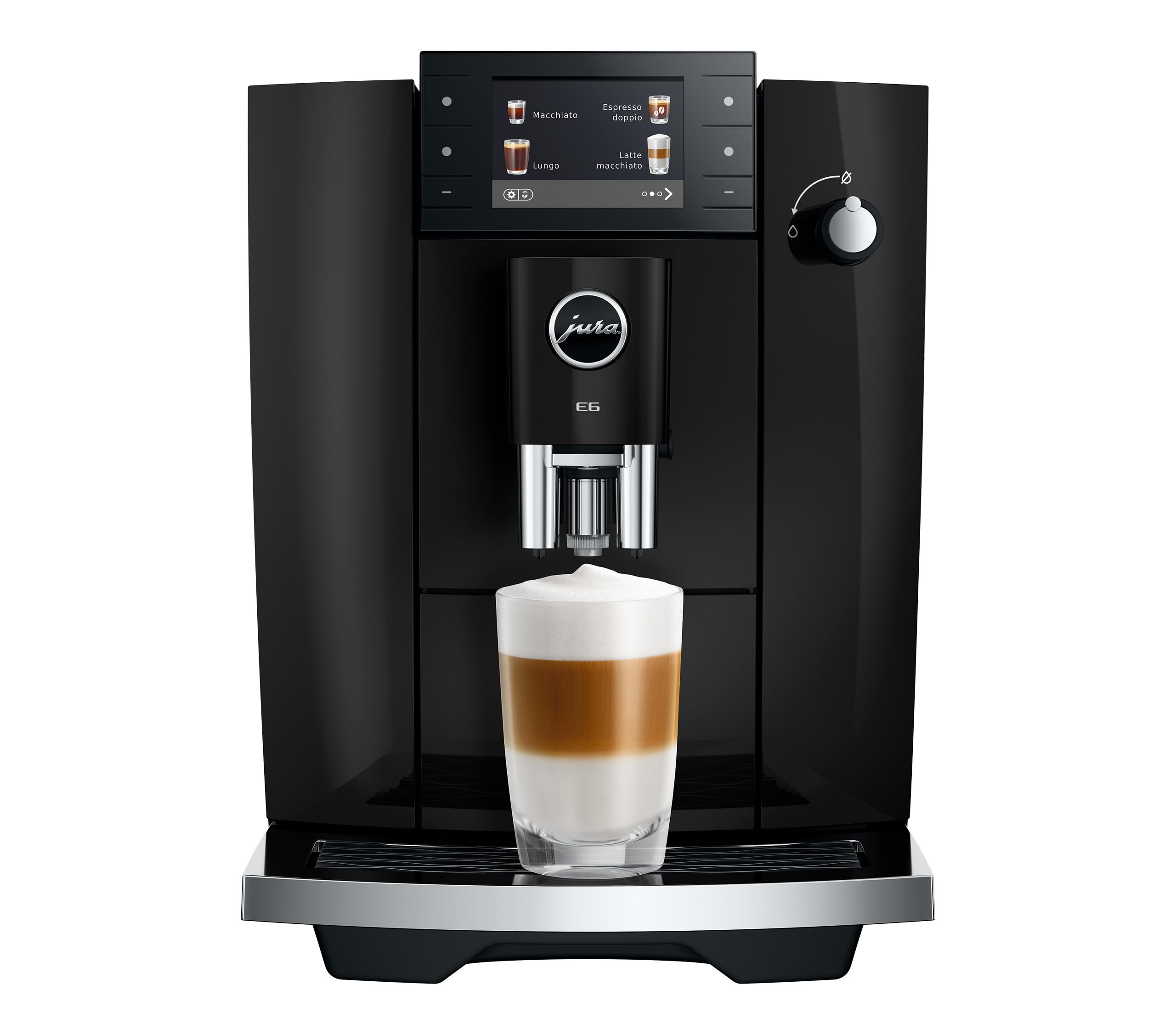Jura - E6 Piano Black (ED) - Macchina da Caffè Automatica con display da 3,5” a colori,17 Specialità, estrazione Light Brew e P.A.G.2