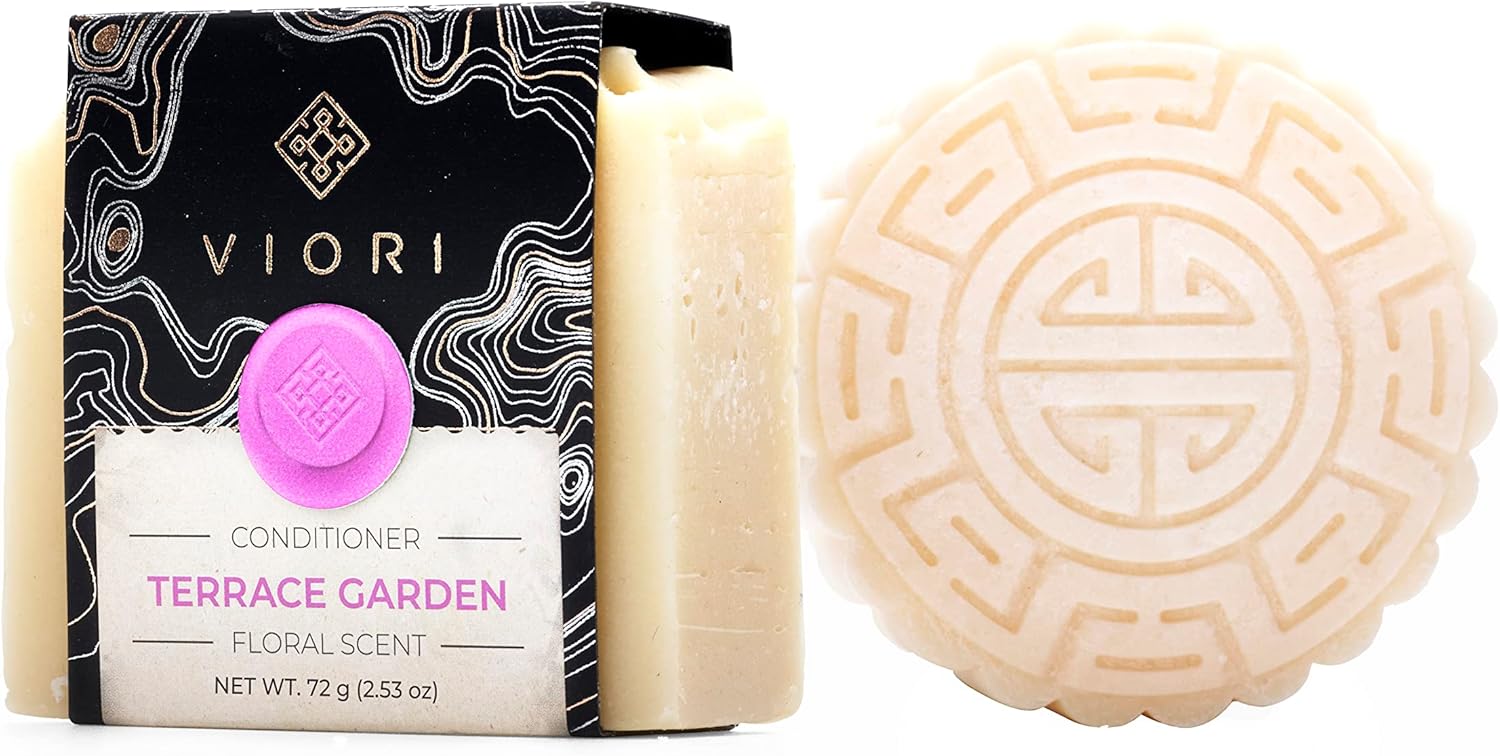VIORI Terrace Garden Shampoo & Conditioner Bar Set Handcrafted with