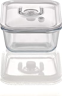 Caso VacuBoxx ES – Récipient sous vide carré 370 ml – Design de haute qualité, sans BPA, passe au micro-ondes, résistant à la chaleur, passe au lave-vaisselle, Verre Plastique, 1500 ml