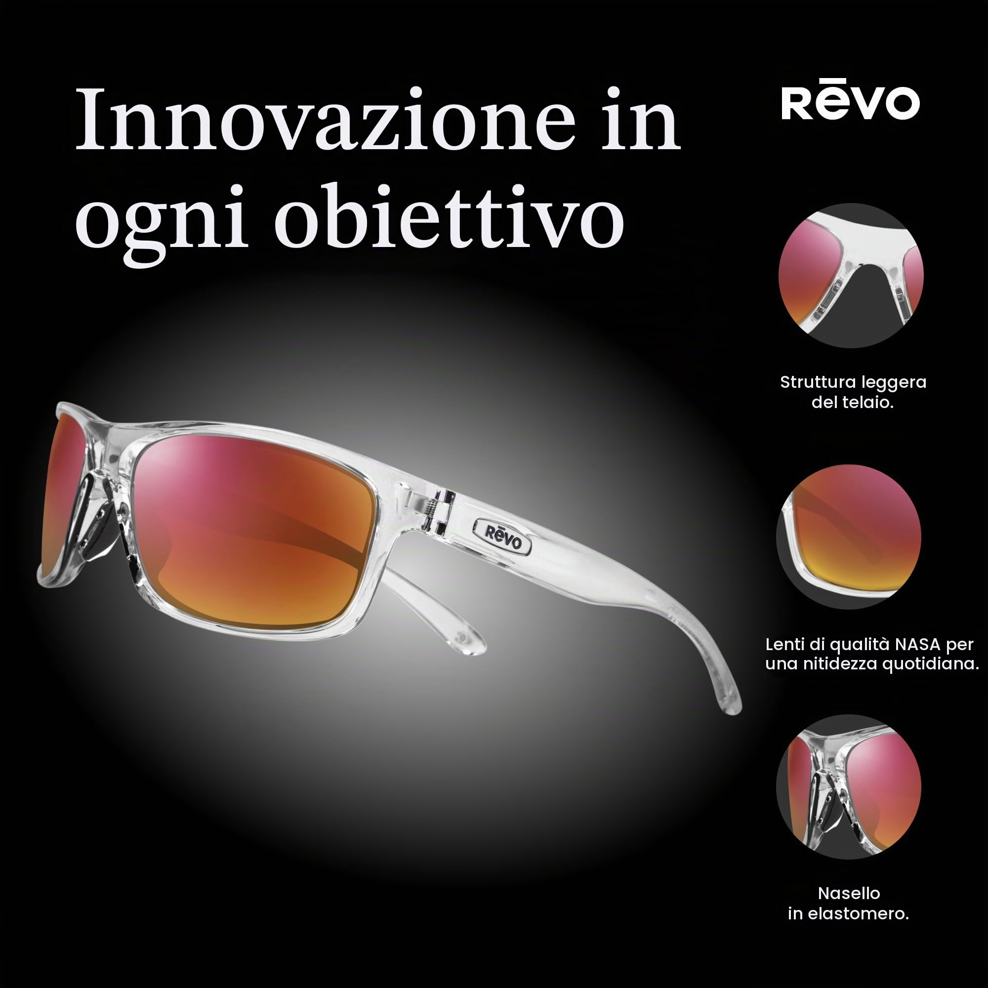 Revo Occhiali da Sole Polarizzati Imbracatura Avvolgente Telaio