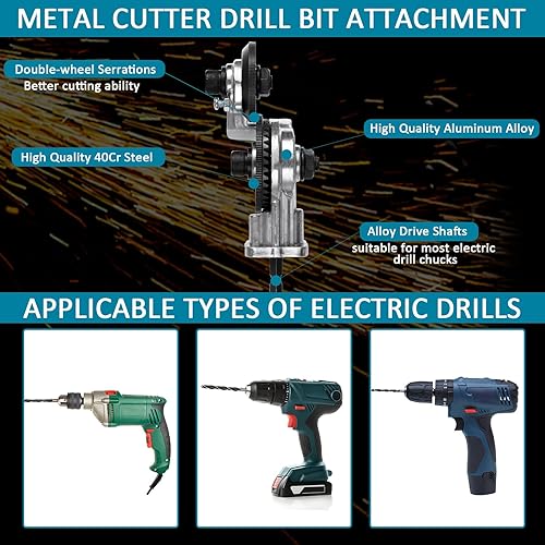 Miniatura 5 de Cortador de placa de taladro eléctrico mejorado, accesorio de taladro de metal para bricolaje, herramienta de corte de chapa para cortar varios