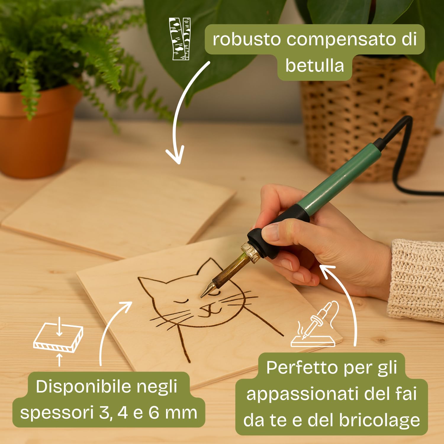 10 pezzi fogli di compensato di betulla (A3, 420 x 297 x 3 mm), di alta qualità, per lavori di bricolage, tagli in legno, modellismo