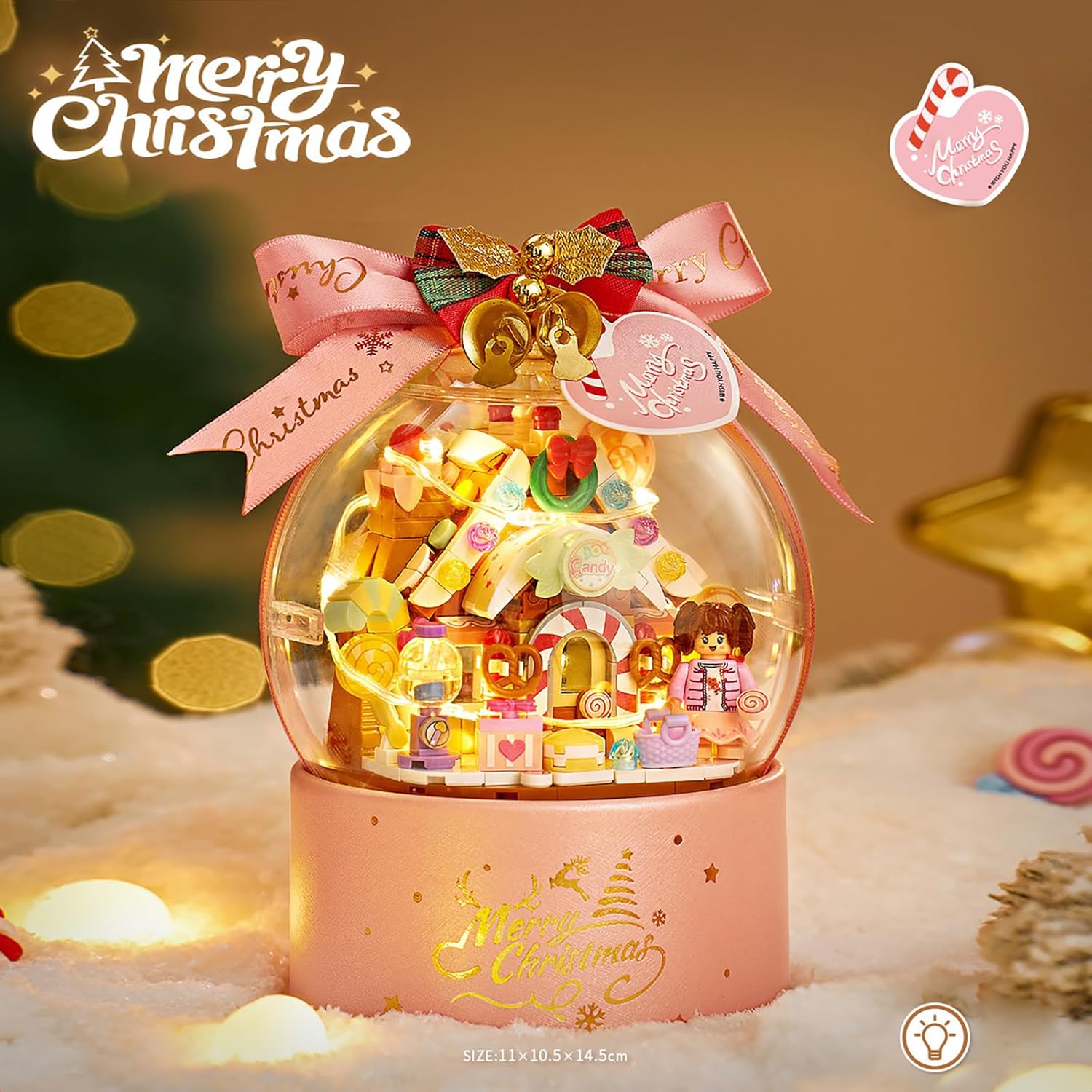 Christmas Snow Globe Building Block Set (Sugar Bean House)