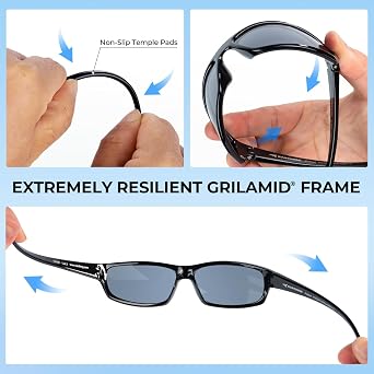 KastKing Kateel Sport Sunglasses, Full Wrap Design, PuriVex Protective Coating, Lightweight Grilamid Frame, UV Protection