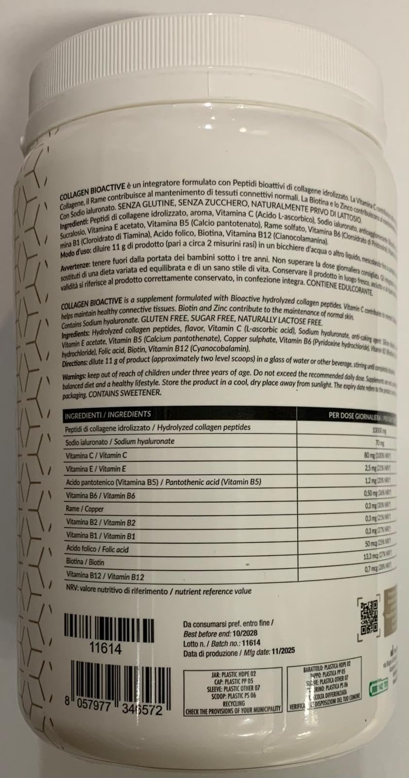 PromoPharma Collagen Bioactive Peptides – Integratore per Unghie, Capelli e Pelle più Tonica ed Elastica (800 g)