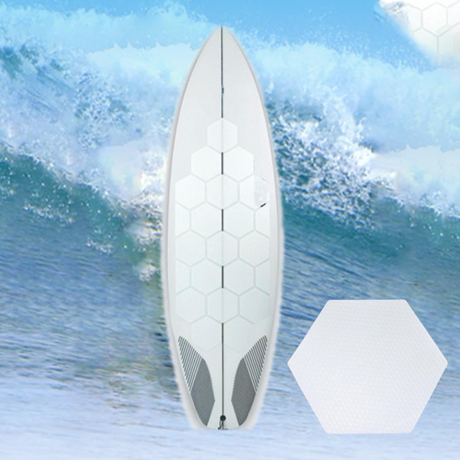 Generico Tappetino Antiscivolo Adesivi Antiscivolo Esagonali da Tavola | Tappetini Adesivi Per Surfboard Adatto per Kayak, Pontone, Sport Estivi all'aperto, Paddleboard, Skateboard e Snowboard