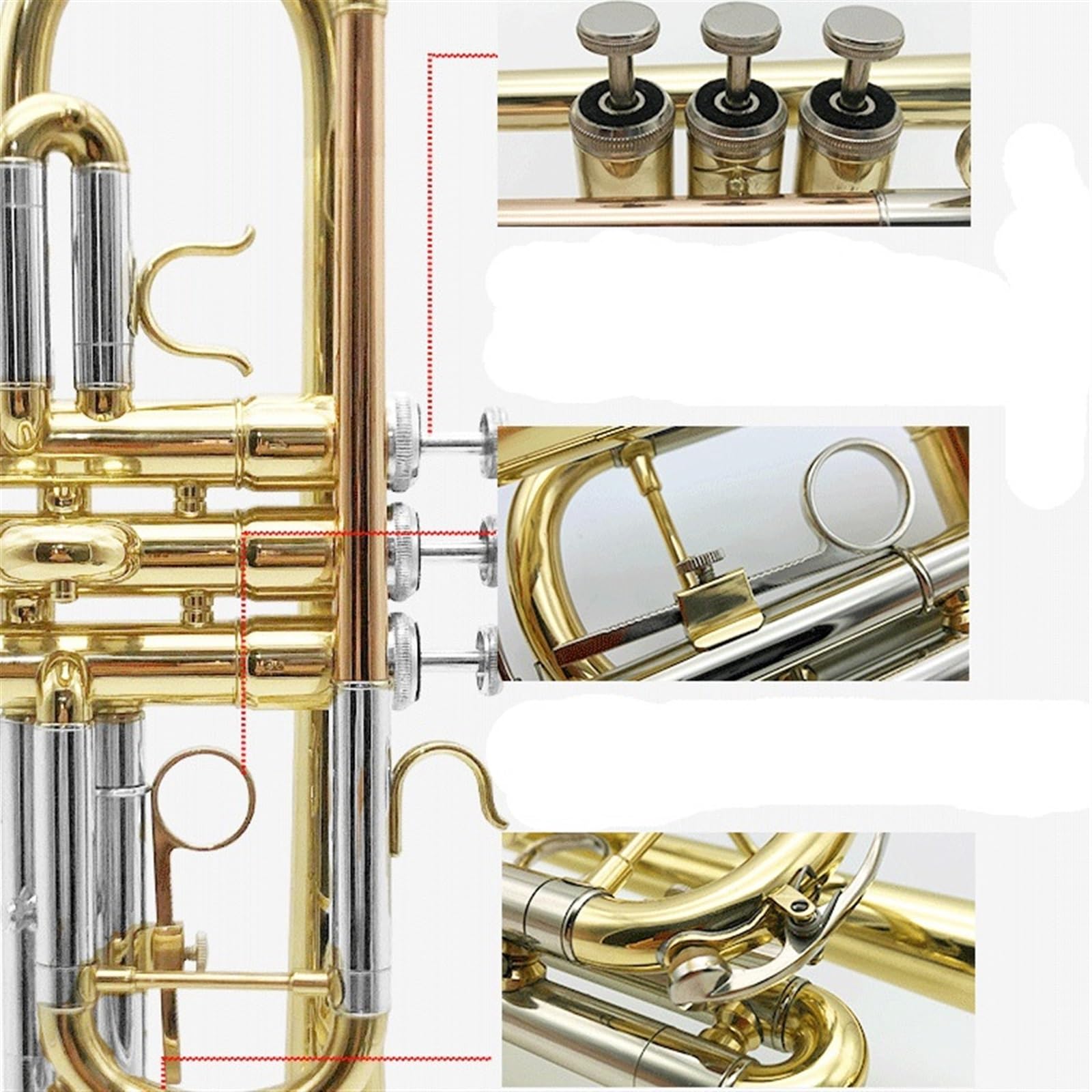 Instrumento De Trompeta Trompeta De Tres Tonos En C Alto Para Que Adultos Principiantes Toquen Instrumentos De Viento De Metal