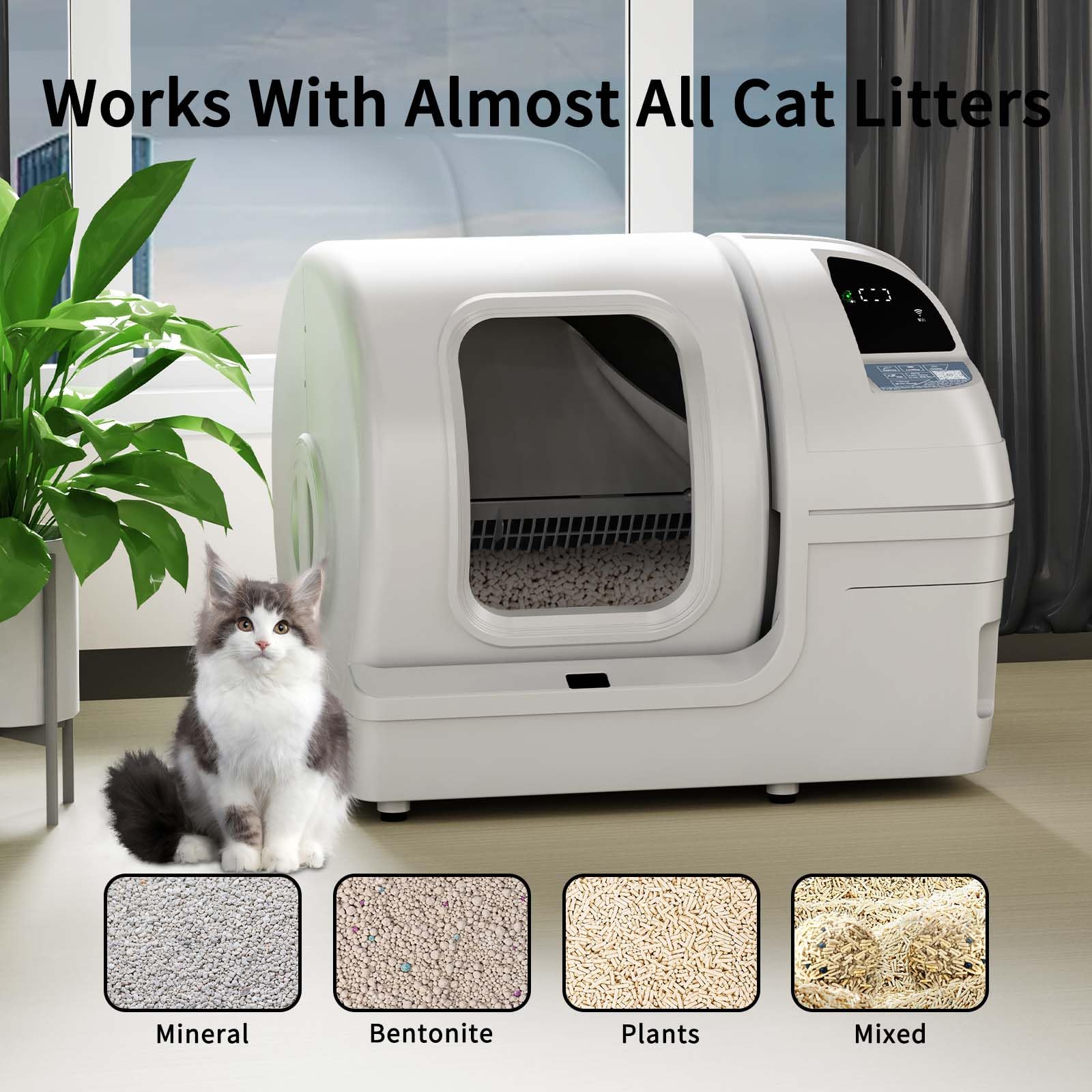 Automatic Cat Litter Box Self Cleaning - UPFAS 100L Extra