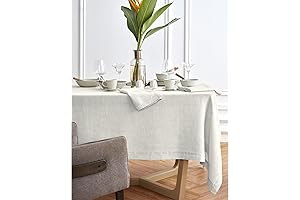Solino Home 100% Linen Rustic Tablecloth 70”