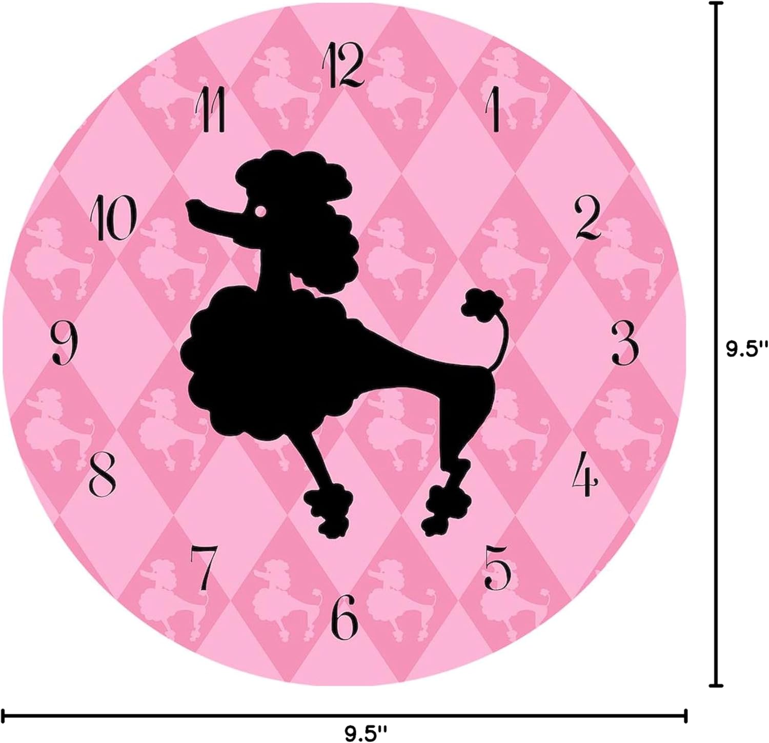 CafePress Poodle in Pink 10" Wall Clock for Livingroom, Kitchen, or Office