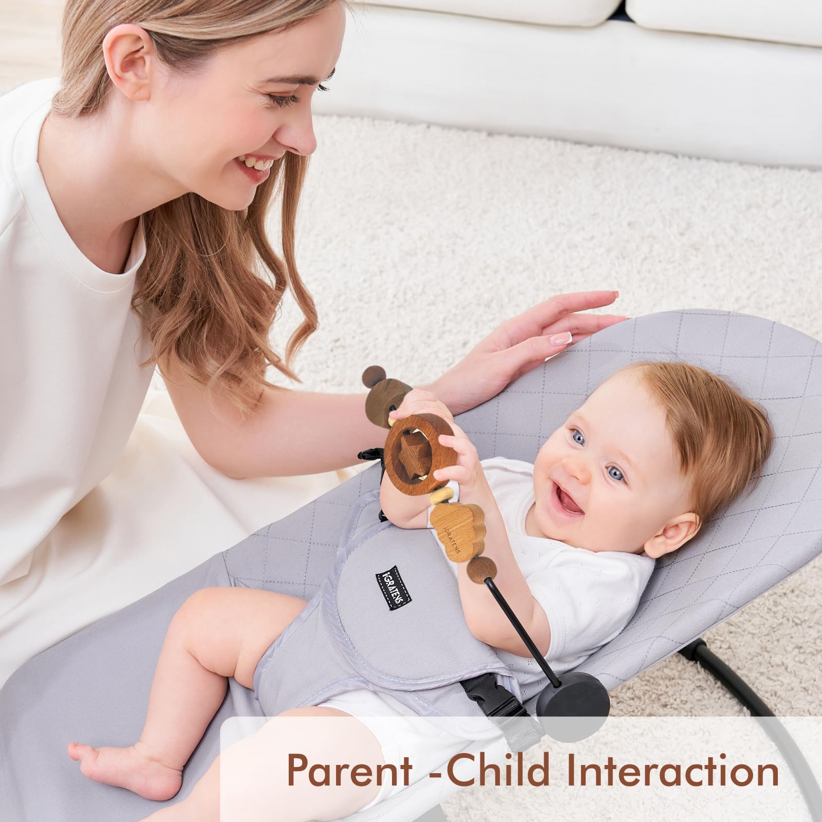 IGRATENS Baby Spielbogen Für Wippe - Bunte Holzspielzeuge Zur Motorikförderung