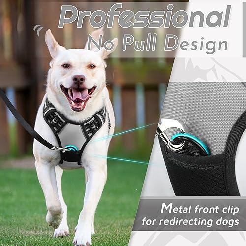 Miniatura 194 de Eagloo Arnés para perro de tamaño mediano, chaleco de servicio sin tirones con tiras reflectantes y asa de control, ajustable y cómodo para caminar