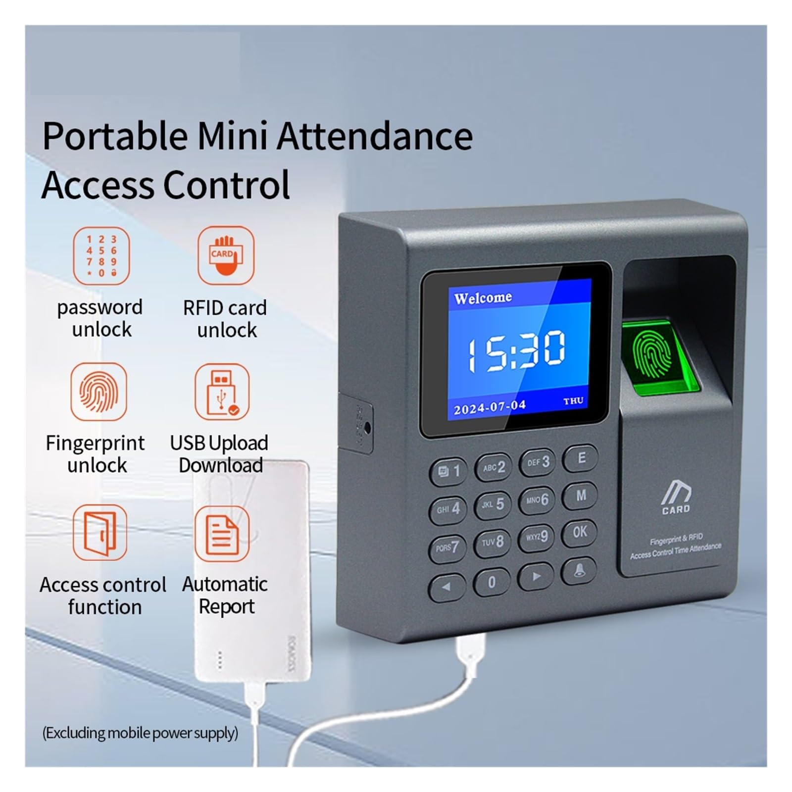 Orologio marcatempo, macchina for la rilevazione e presenze F30 Macchina for con impronta digitale Tastiera di controllo degli accessi dei dipendenti 'ufficio elettrico Registratore per i dipendenti