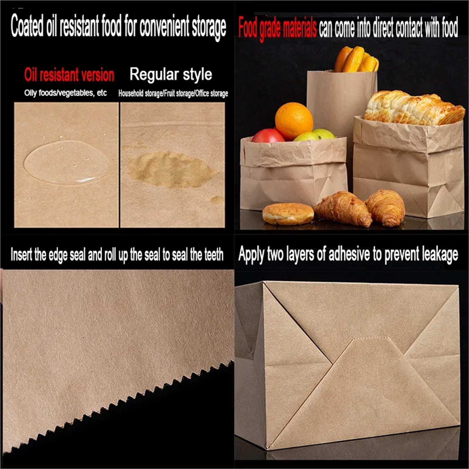 Sacchetto marrone in carta kraft for alimenti da asporto, confezione regalo for feste, bambini, caramelle, pranzo al sacco(15.5X10X30cm,50Pcs)