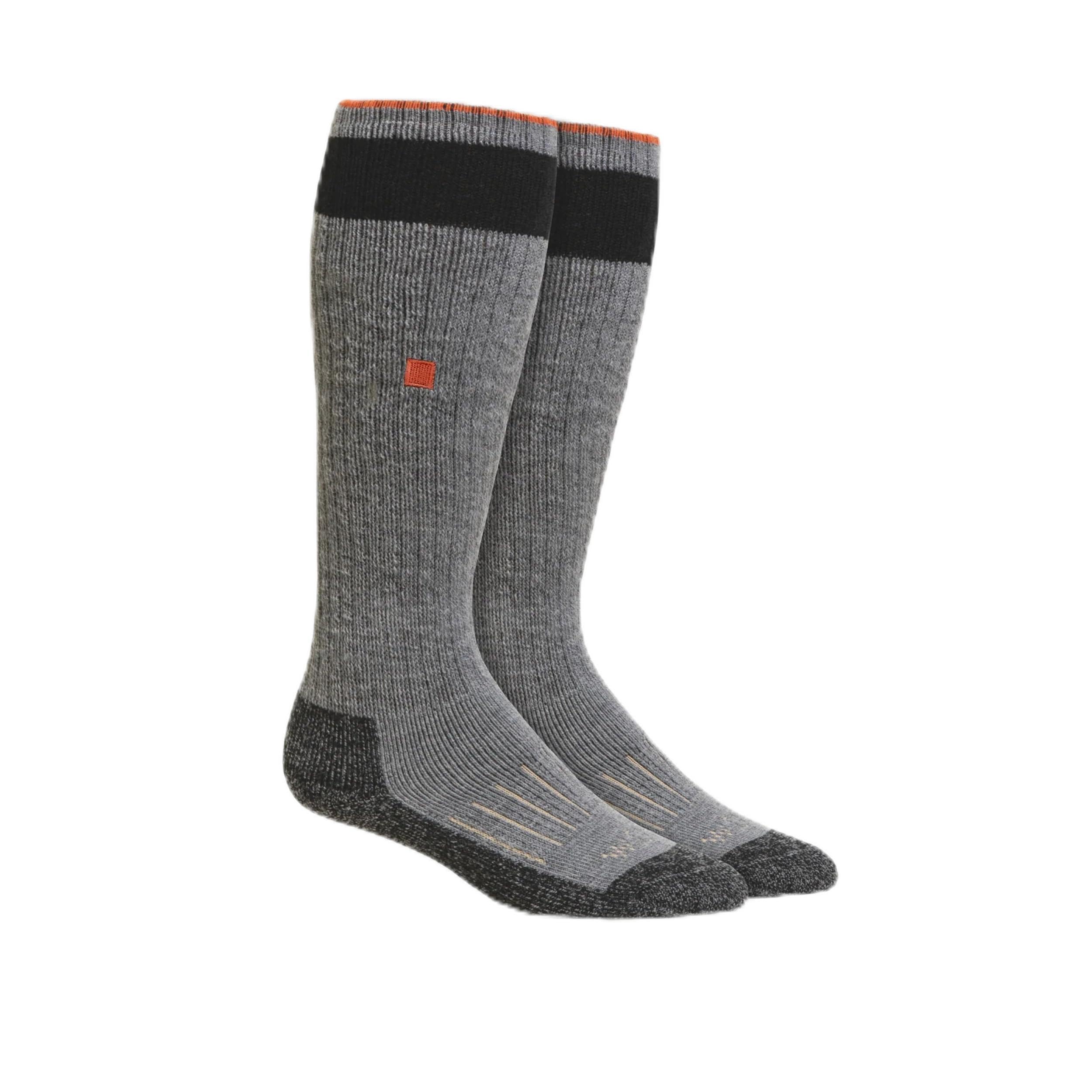 WORN Performance Merino Hunting Socks, Over-the-Calf, Full-Cushion, Sweat-Wicking, Thermal Warmth for Cold, Men & Women (Morning Fog, Medium)